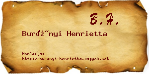 Burányi Henrietta névjegykártya